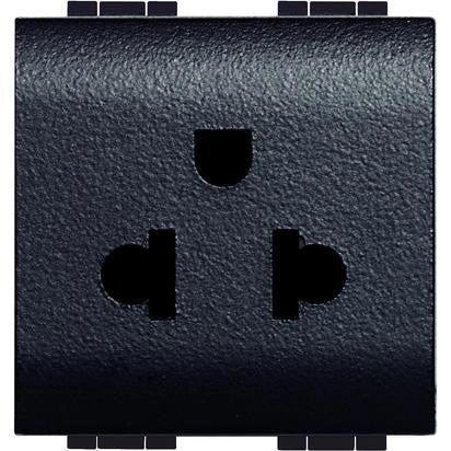 Living Int. - presa universale 2P+T 16A 127/250 Vac - standard euroamericano - L4126