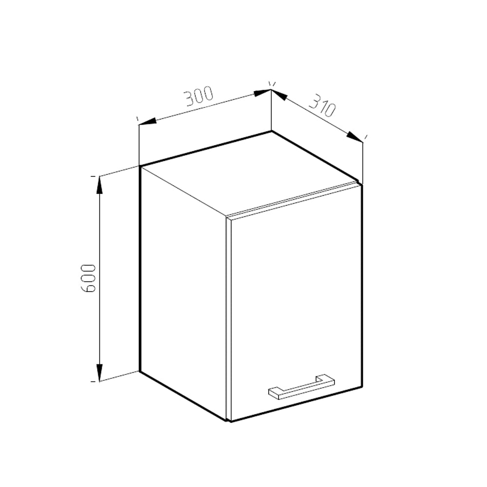 Vicco Pensile da cucina Bianco lucido 30 cm