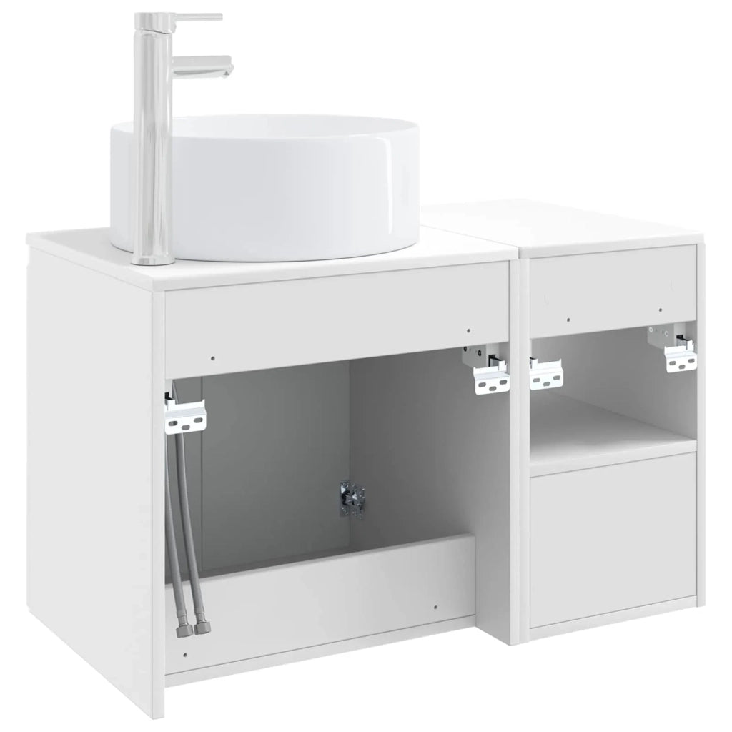Set di mobili per il bagno 2 pz Bianco Legno ingegnerizzato 3404104