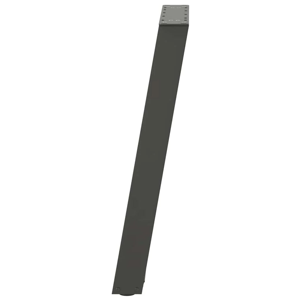 Set di 2 gambe per tavolo da pranzo angolate a U 50 x 73 cm con piedini regolabili stile moderno acciaio antracite 02_0057068