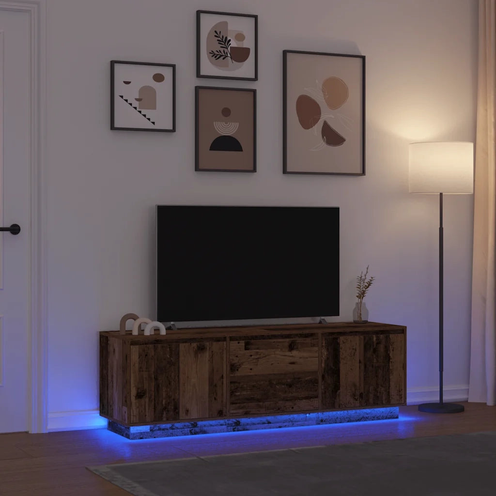 Mobile Porta TV con Luci LED Legno Antico 160,5x41x50 cm 3328433