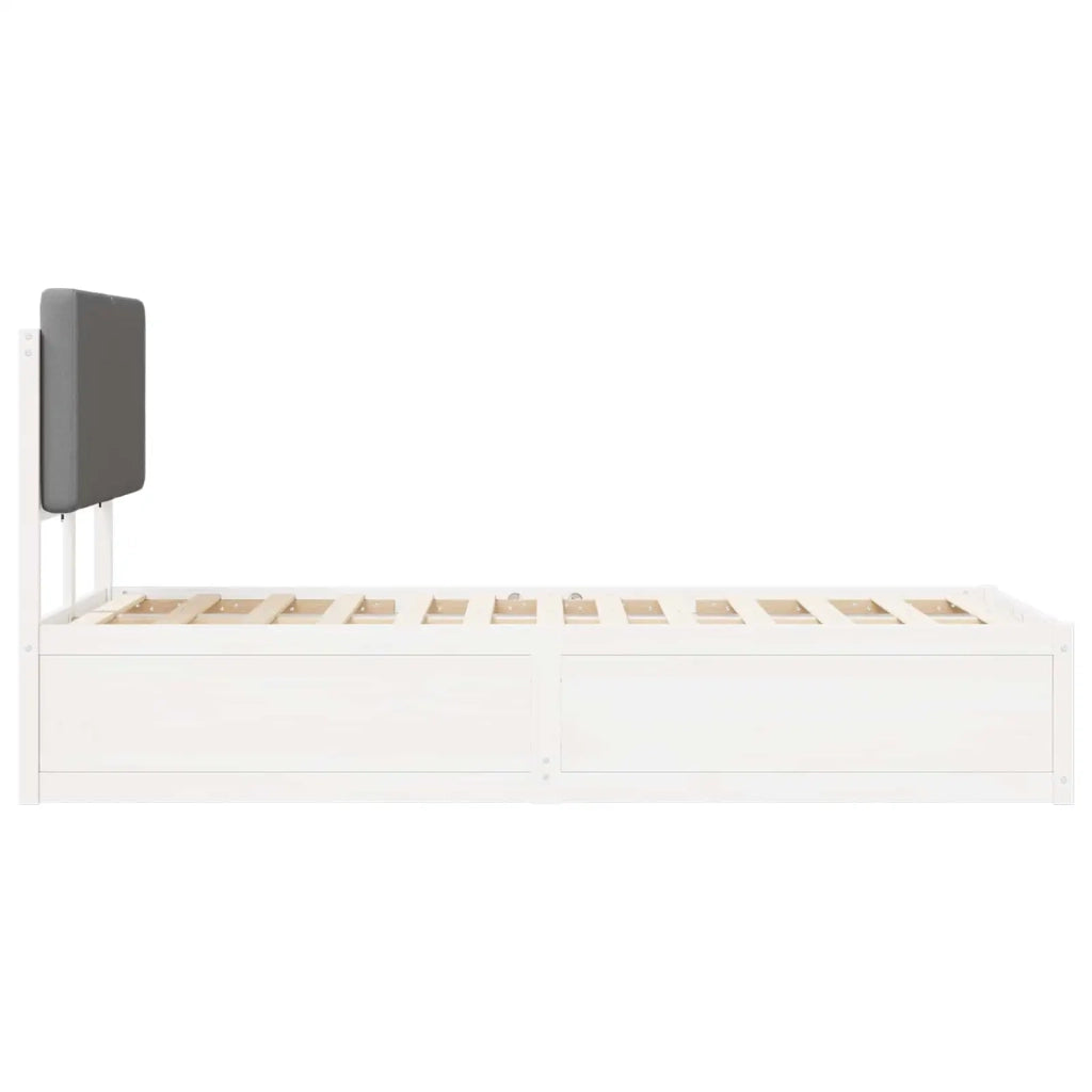 Letto con Testiera Rivestita Grigio chiaro 120 x 190 cm