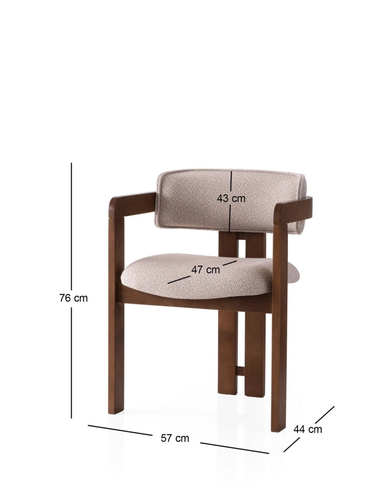 Sedia in legno "Cozy" - 44 x 57 x 76 cm - Crema noce
