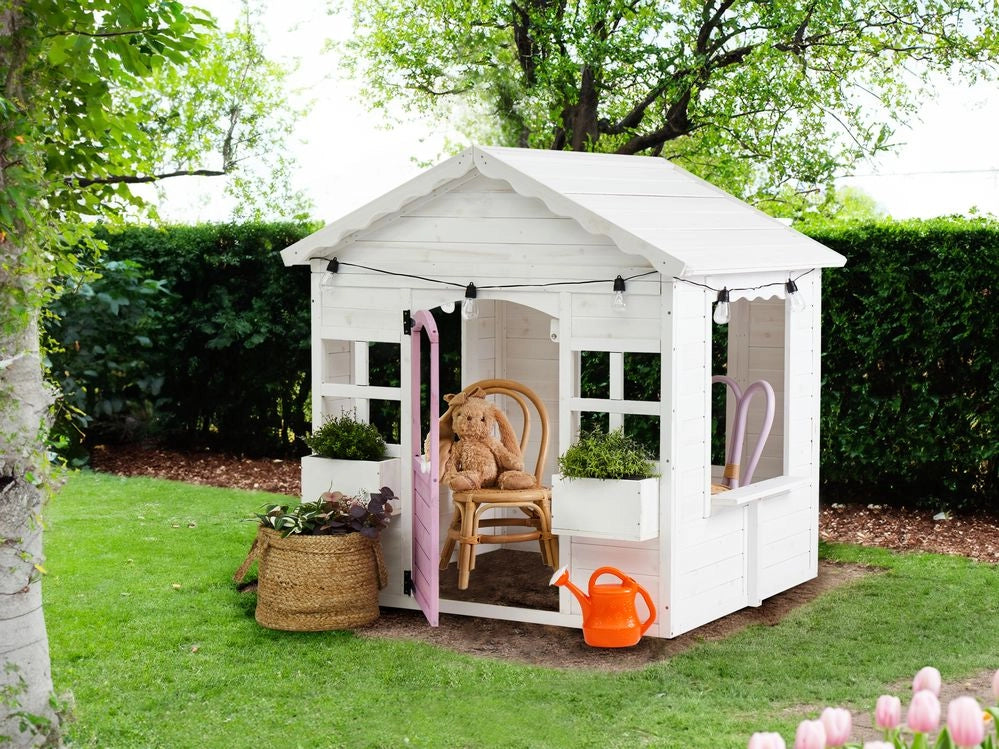 Casetta da giardino in legno di abete bianco per esterni con casa per bambini