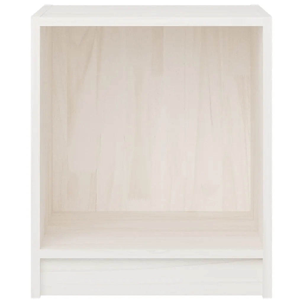 Comodini 2 pz Bianchi 35,5x33,5x41,5 cm Legno Massello di Pino 809922