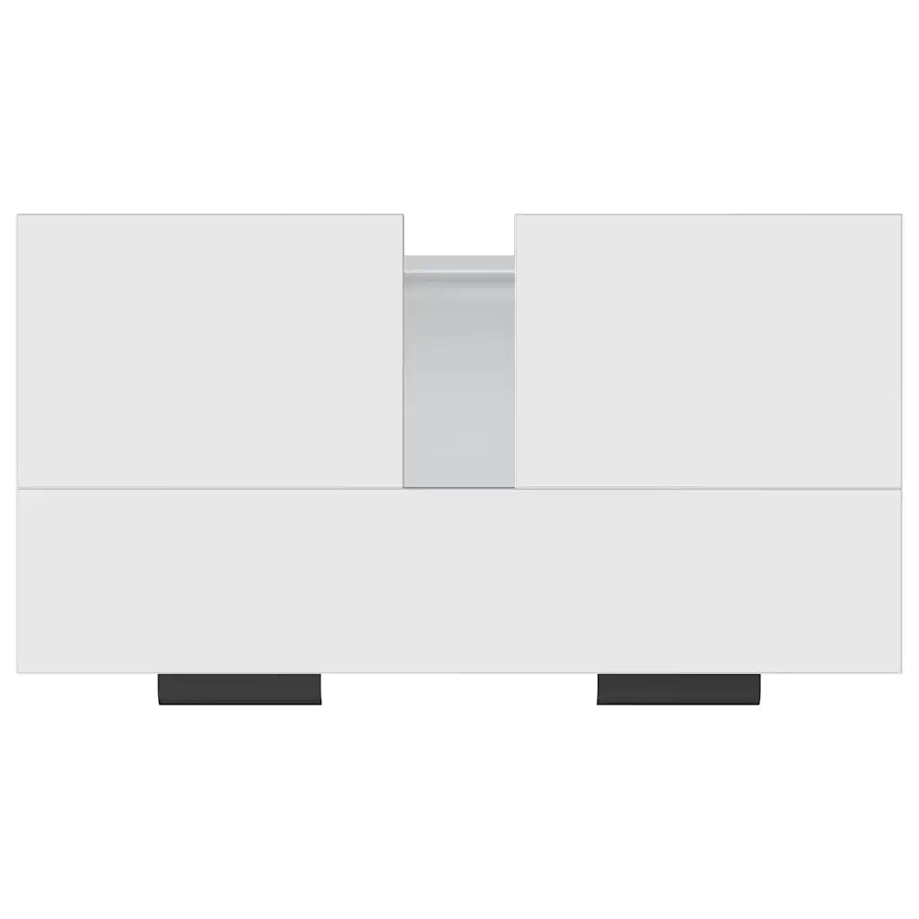 Armadietto da Bagno Bianco 64,5x33,5x59 cm in Legno Multistrato cod mxl 49369