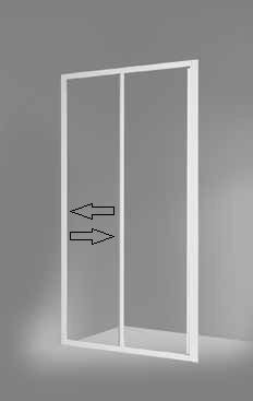 Box doccia acrilico - 2 lati, fisso piu' scorrevole - Misura: 65 x 95 x h185 