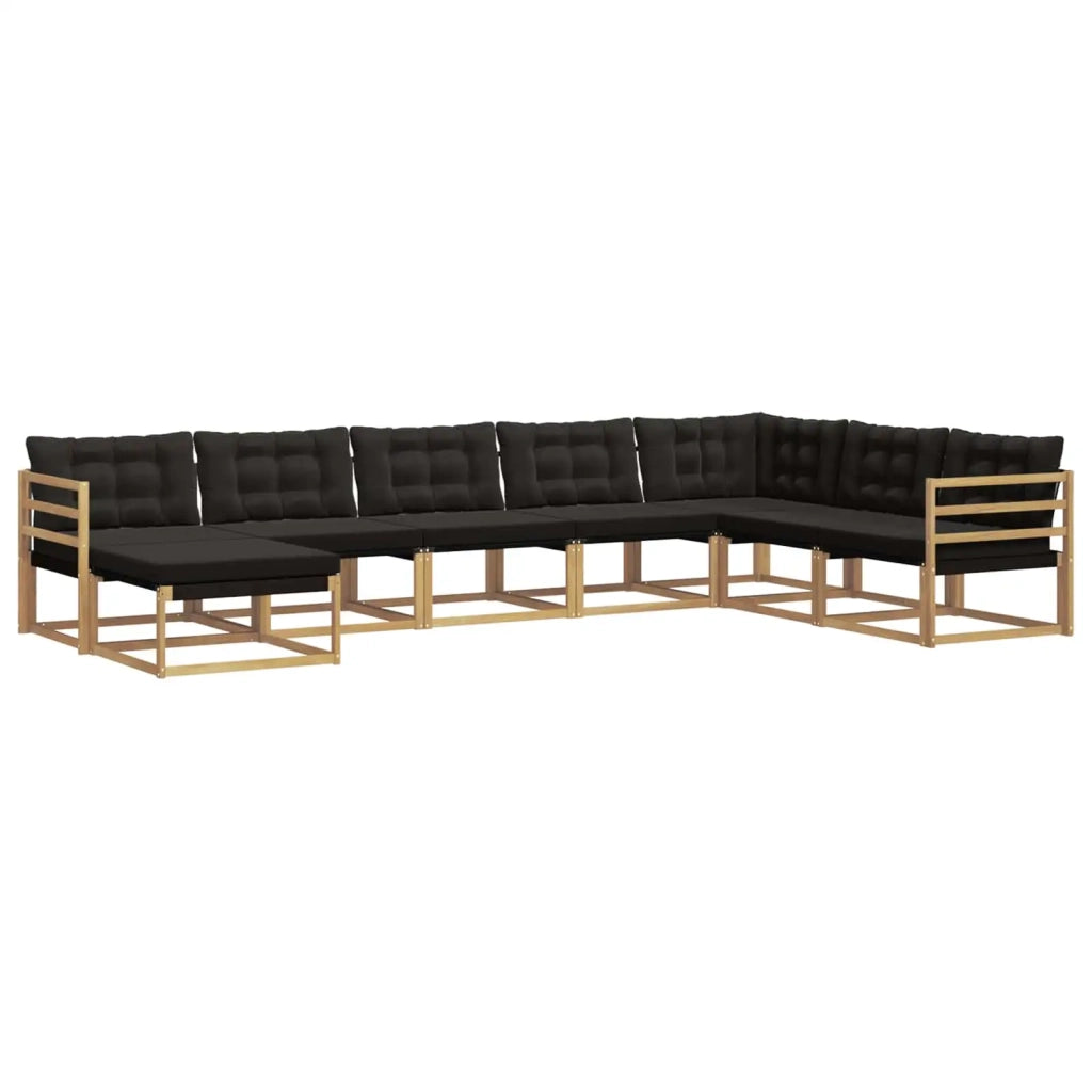 Set di divani da esterno 8 pz Bianco e Nero 3388962