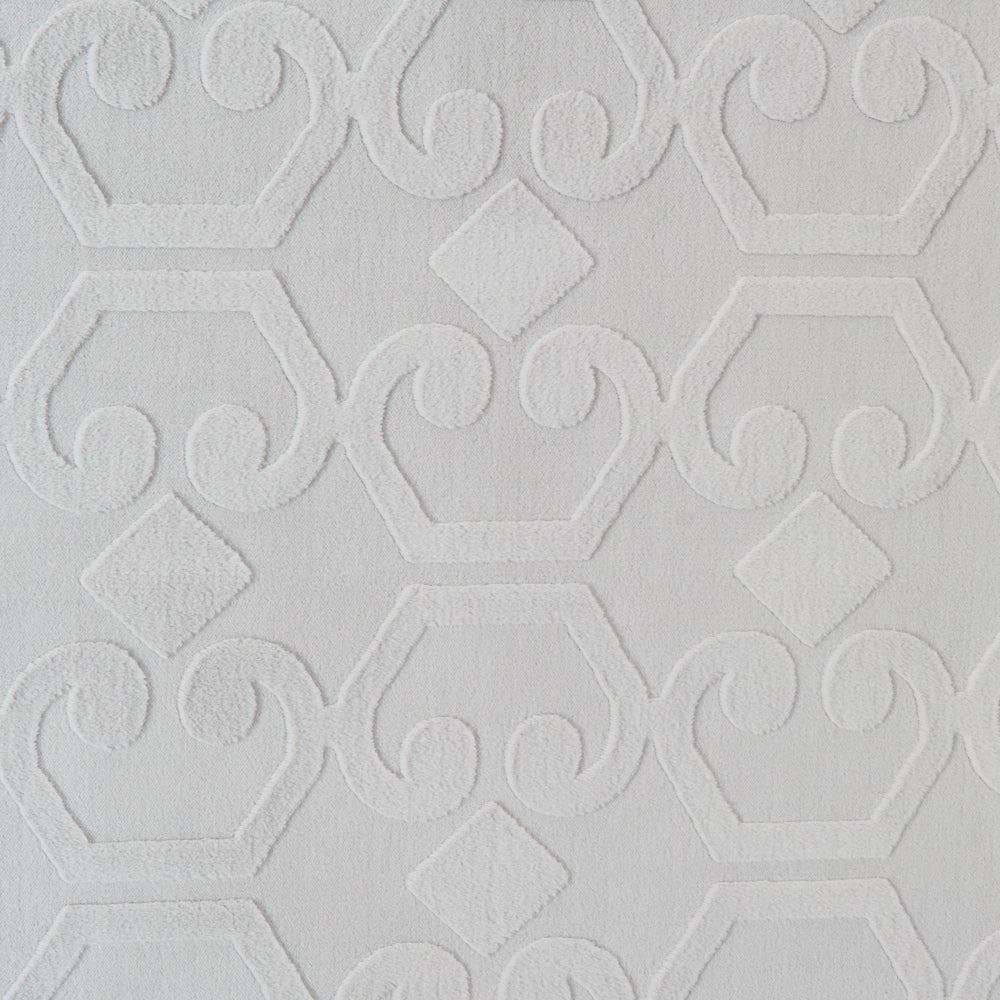 Tappeto decorativo rettangolare in jacquard 80 x 300 cm, grigio chiaro design elegante