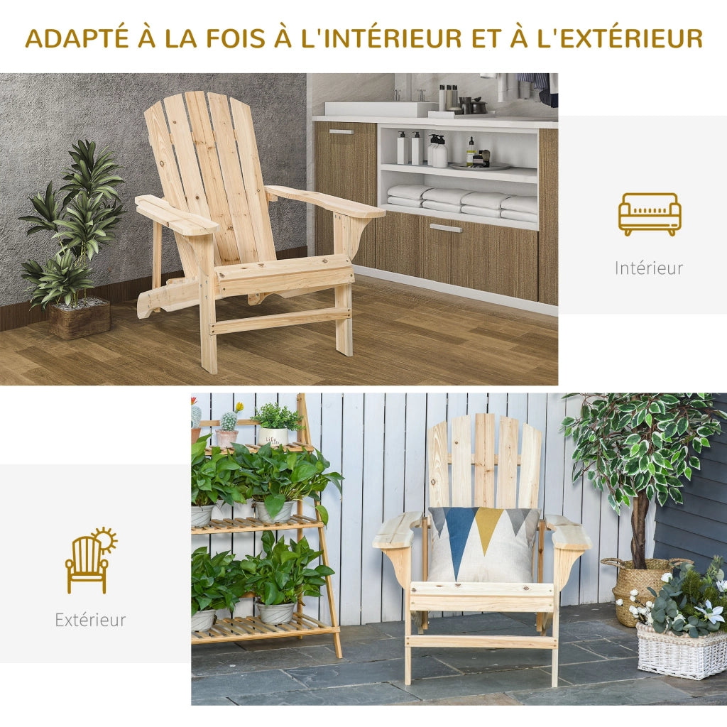 Poltrona Adirondack Giardino ¨C zephmum ¨C Legno Massello 78x89x88 cm