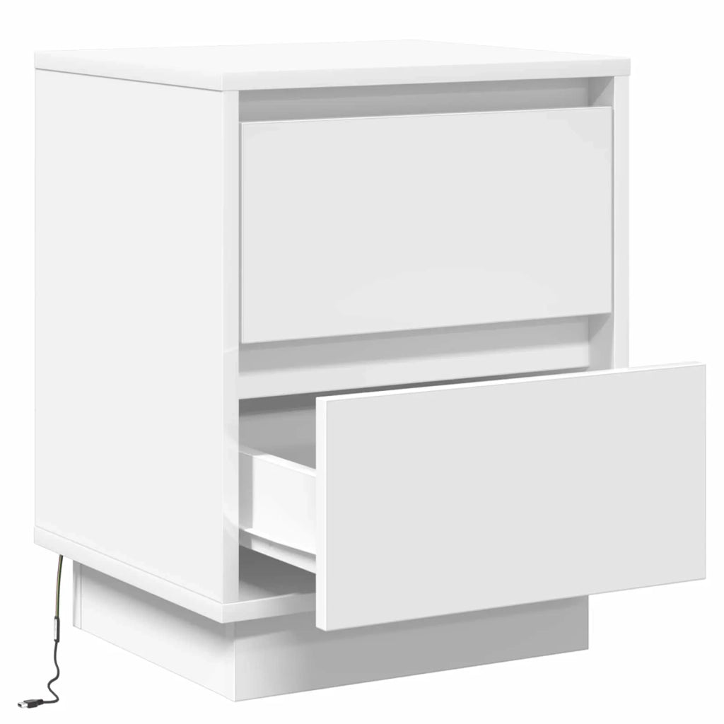Comodino | Armadio da Notte | Mobiletto da notte Bianco 39 x 34,5 x 50 cm Legno multistrato