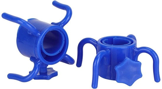 Parasole con Gancio Universale - 4 Gomiti - Altezza Regolabile - Plastica Duratura - Adatto per Manici 25-32 mm - Appoggio Parasole