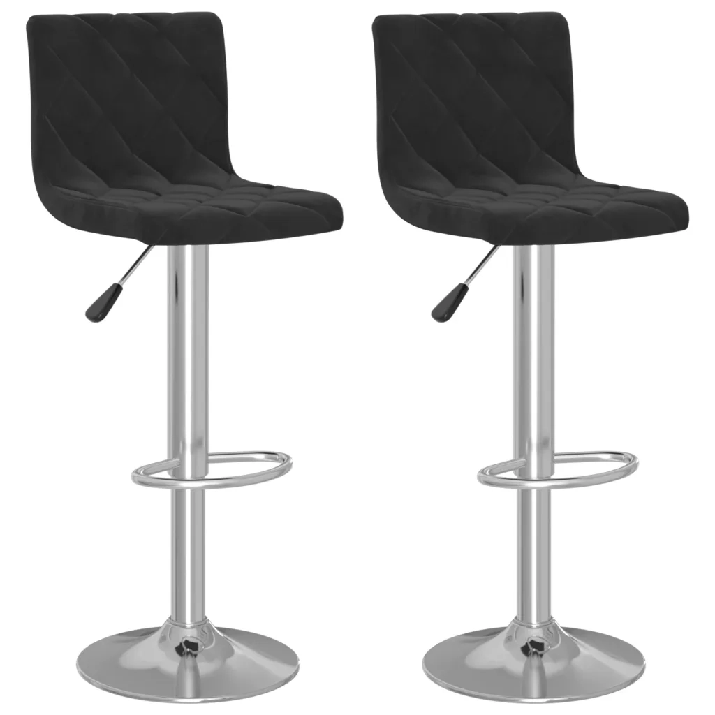 Sgabelli da Bar 2 pz Neri in Velluto cod mxl 57312