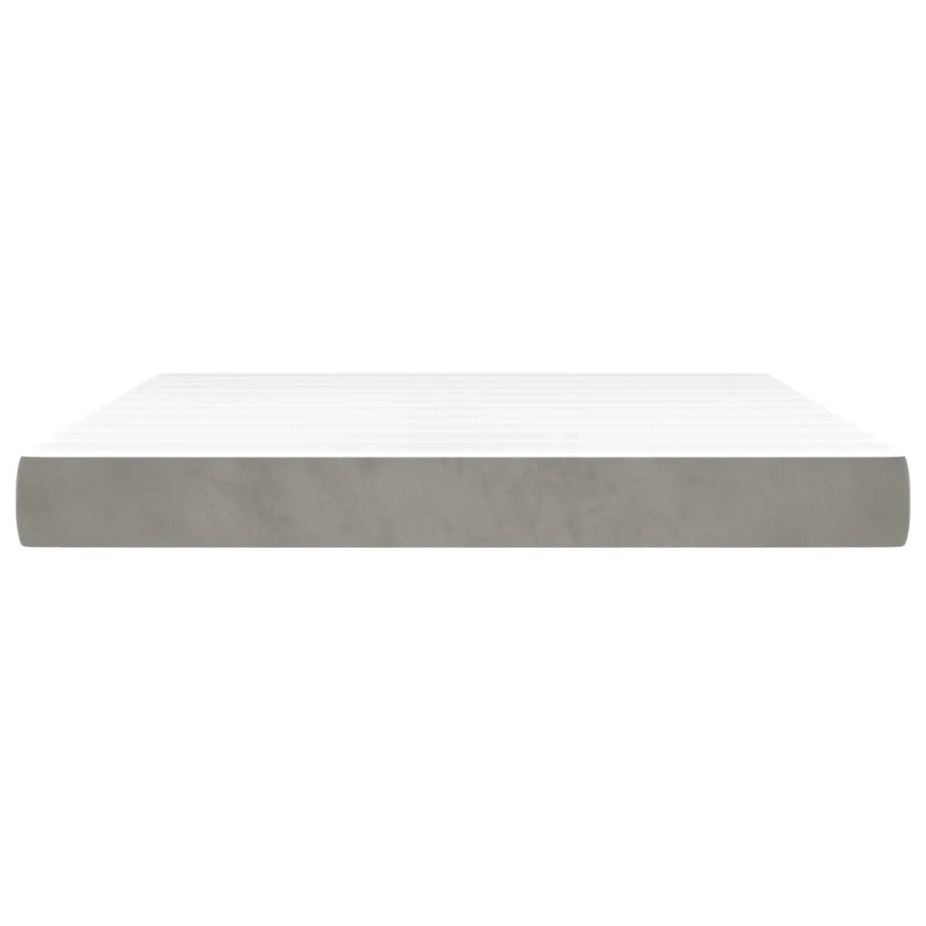 Materasso a Molle Insacchettate Rigidità Media Grigio Chiaro 193x203x20 cm King in Velluto 347891