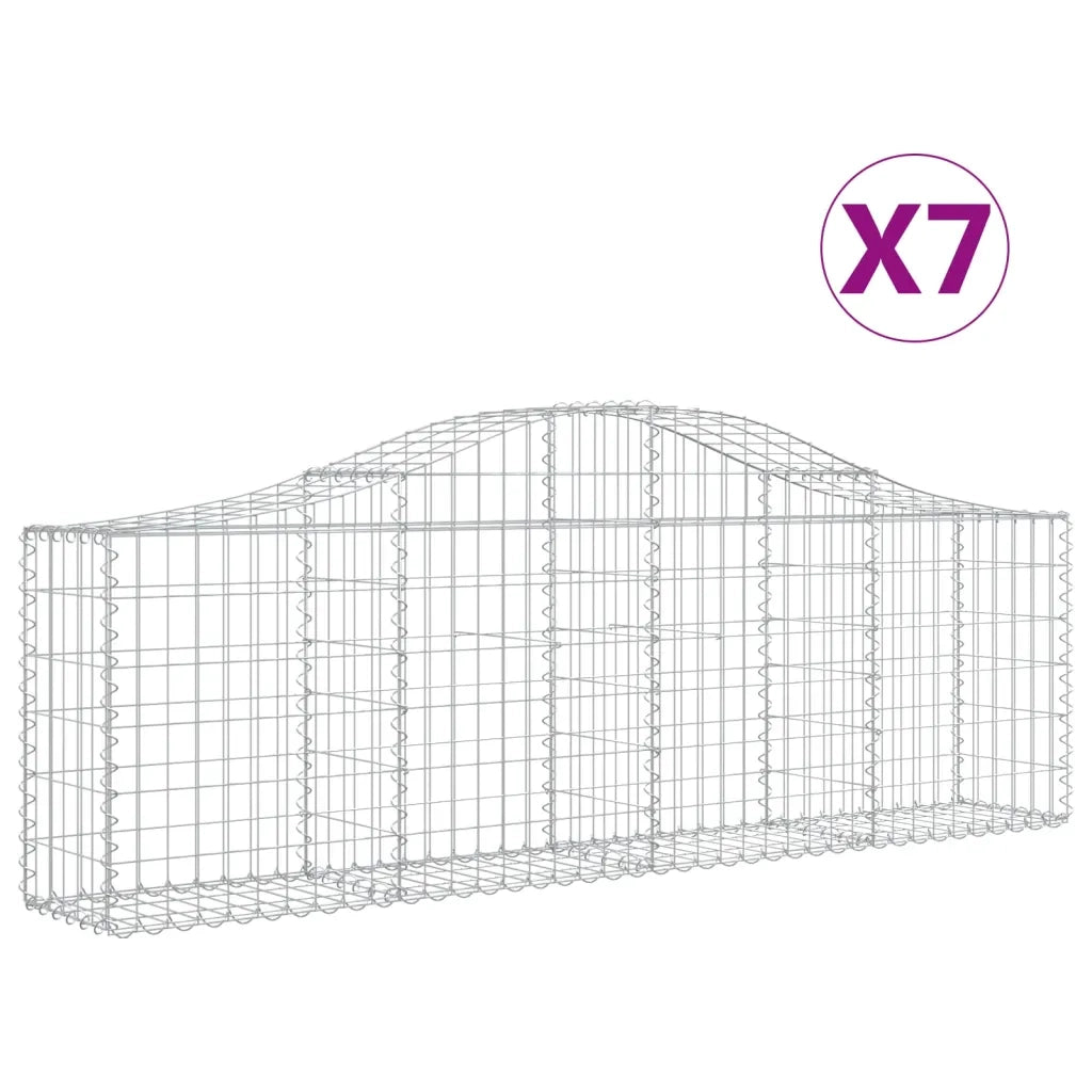Cesti Gabbioni ad Arco 7 pz 200x30x60/80 cm Ferro Zincato 3145393