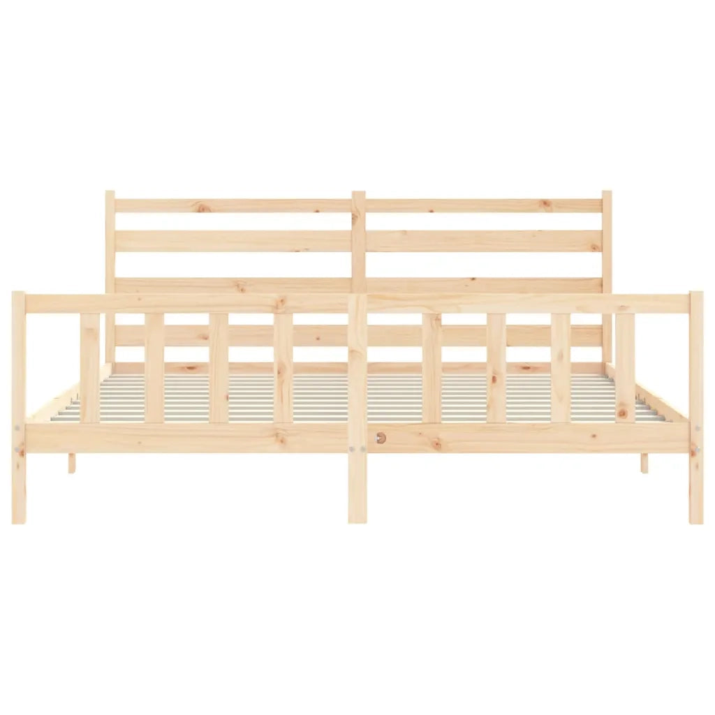 Giroletto senza Materasso-Struttura Letto 200x200 cm in Legno Massello di Pino 712628