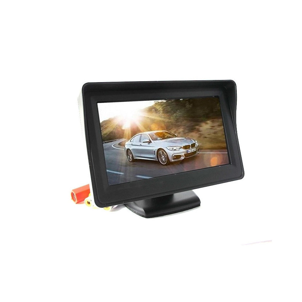 Trade Shop - Kit Telecamera Retromarcia Monitor 4,3" Tft Lcd Staffata Cablata Auto Camper -