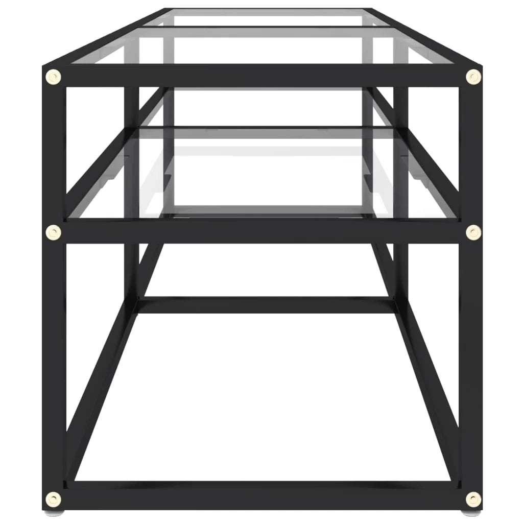 Mobile TV multimediale mensola TV credenza TV sala da pranzo soggiorno camera da letto trasparente 140 x 40 x 40,5 cm vetro temperato trasparente 02_0028495