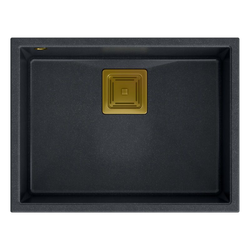 Lavello In Granito David 50 Black Metallic Acciaio