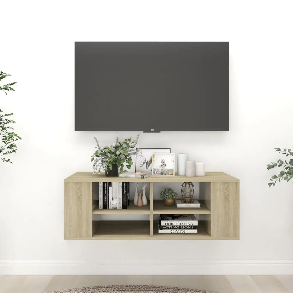 Mobile TV da Parete Rovere Sonoma 102x35x35cm Legno Multistrato 806241