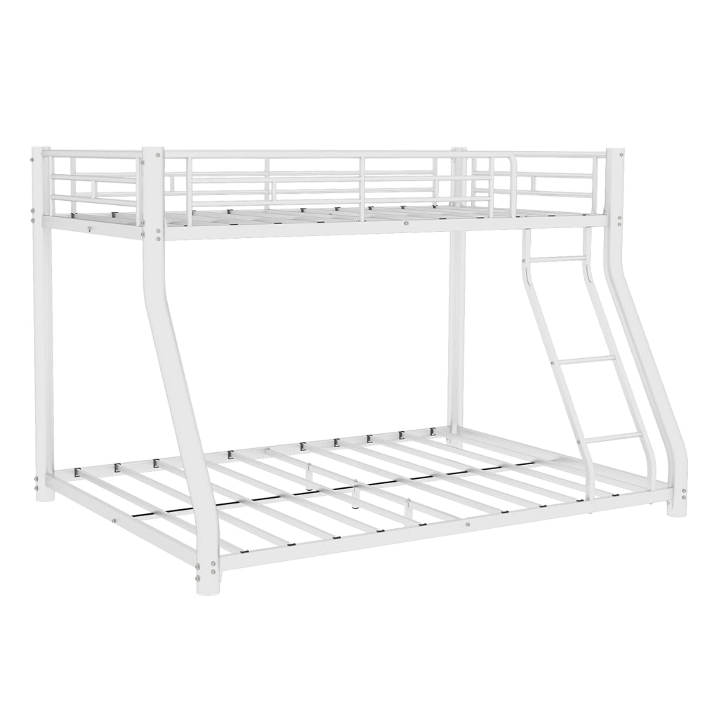 Letto a castello in metallo bianco 90x190 + 140x190 cm, 197x141x139 cm