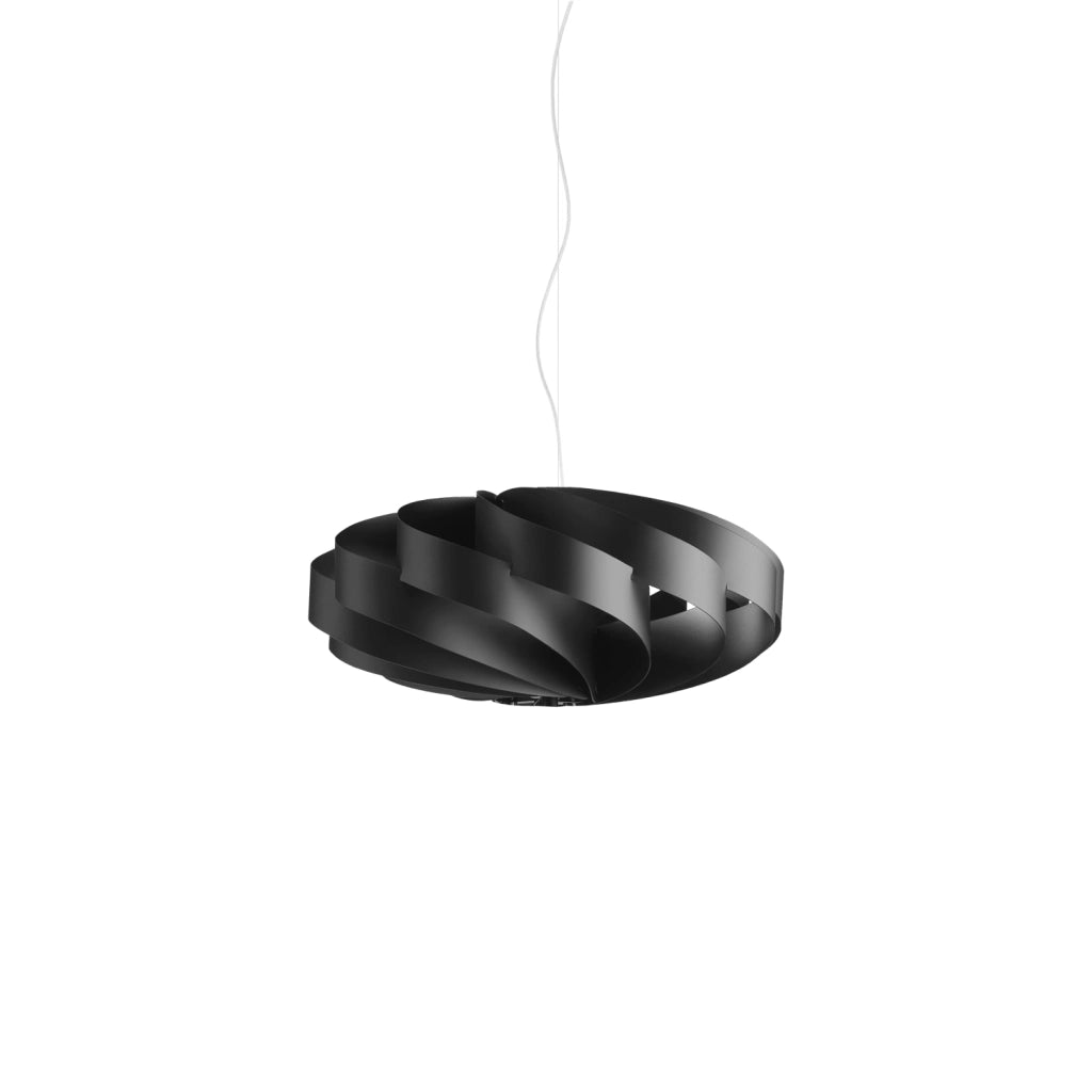 Sospensione Moderna Flat Polilux ® Nero E Metallo Cromo 1 Luce E27 D60Cm
