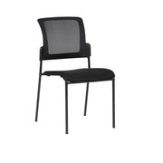 Sedia da ufficio Baceno, Sedia sala da attesa imbottita per ufficio, Seduta ergonomica da attesa, 58x47h87 cm, Nero