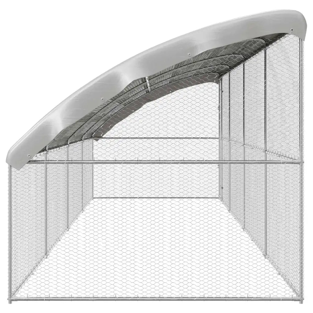Gabbia per polli 4 pcs Argento 800 x 200 x 198,5 cm