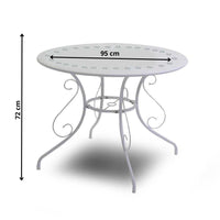 Tavolo da Giardino Ø95xh72 cm in Metallo New Old Bianco