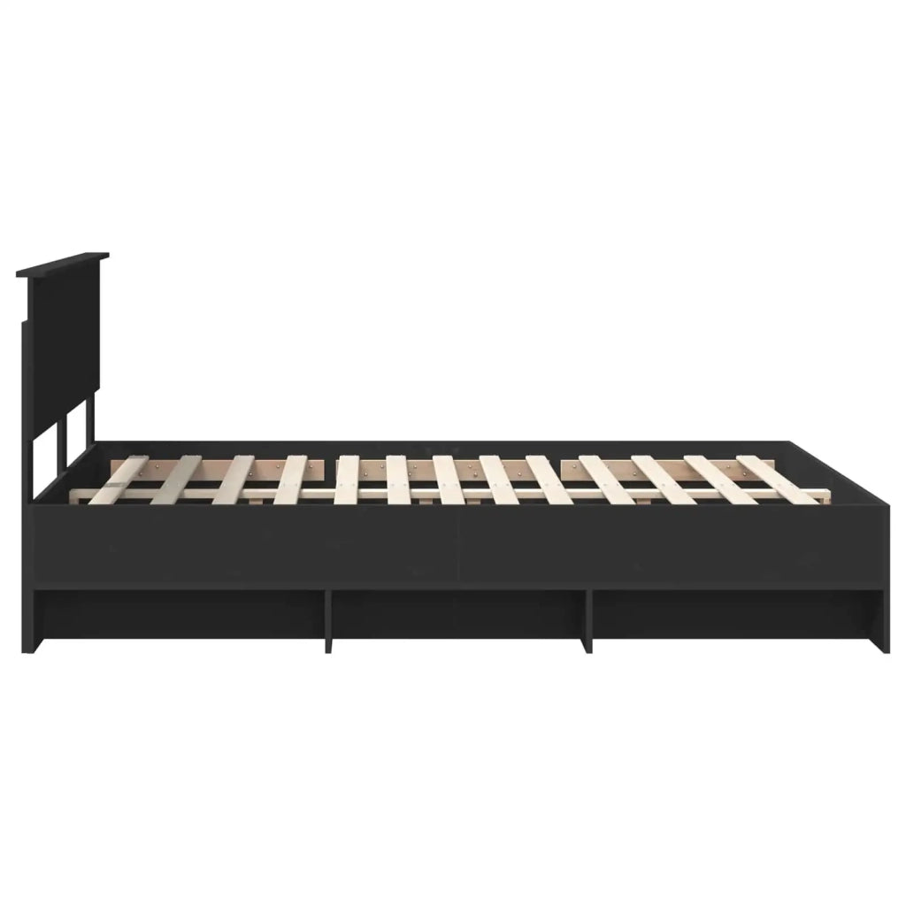 Struttura del letto-Giroletto Nero 140 x 200 cm Legno multistrato 930102