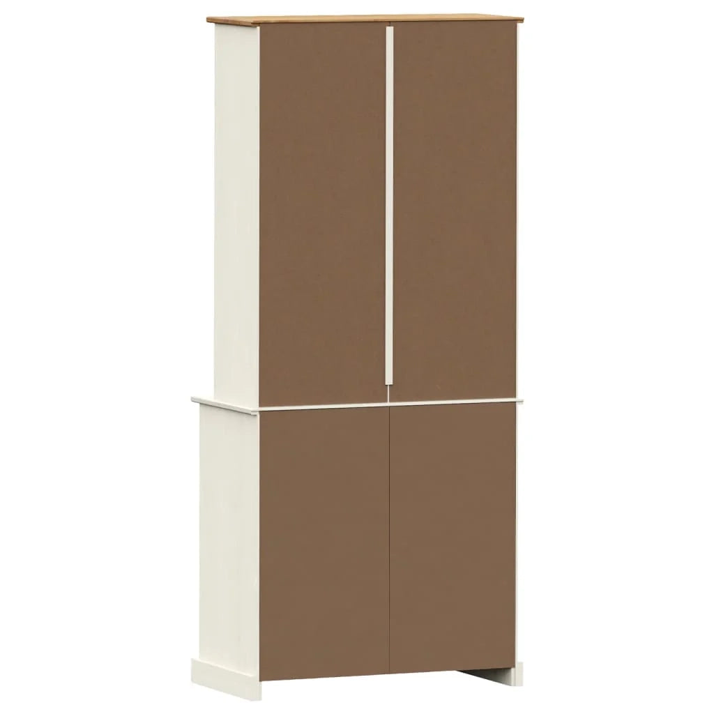 Buffet credenza cassettiera armadio mobile contenitore organizer cucina soggiorno salotto alto 78 x 40 x 175 cm legno massello di pino bianco 02_0035660