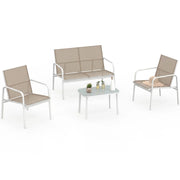 IDMarket - Set di mobili da giardino bassi a 4 posti MALTE con divano, poltrone e tavolo in legno e nero