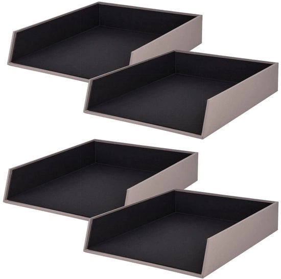 Archivio per DIN A4, taupe, 4 pezzi, scatole archiviate, cassetta per lettere 26 x 6 x 32 cm