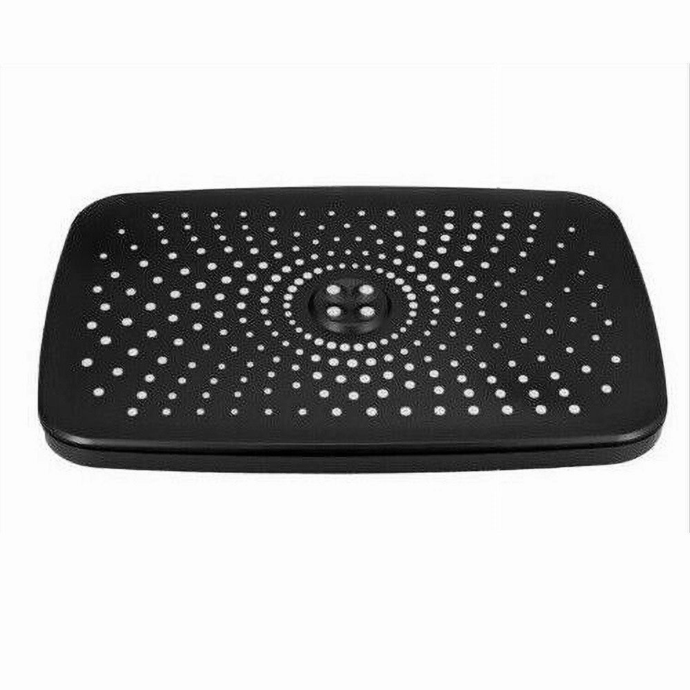 Trade Shop - Soffione Doccia Rettangolare Ugelli Fori Bagno Miscelatore Nero 28.5x19 Cm 87127 -