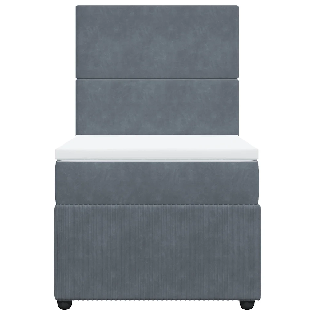 Giroletto a Molle con Materasso Grigio Scuro 90x190 cm Velluto 3292209