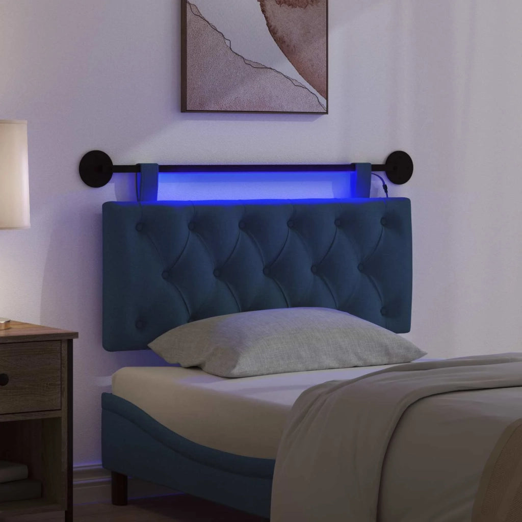 Testiera sospesa Con luce LED Blu Tessuto 3424577