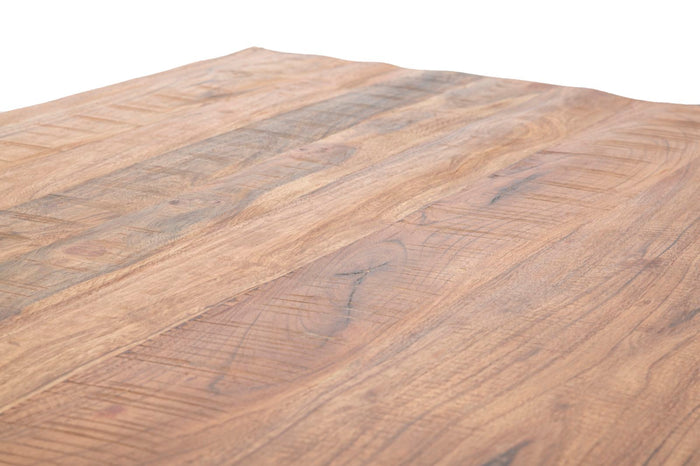 Tavolo da Caffè Yellowstone 118x70x40 cm in Legno di Acacia e Ferro Marrone e Nero