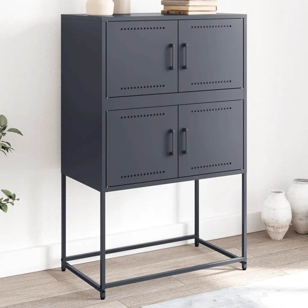 Credenza-Buffet-Armadio da cucina Antracite 68,5x38,5x107 cm in Acciaio 347337