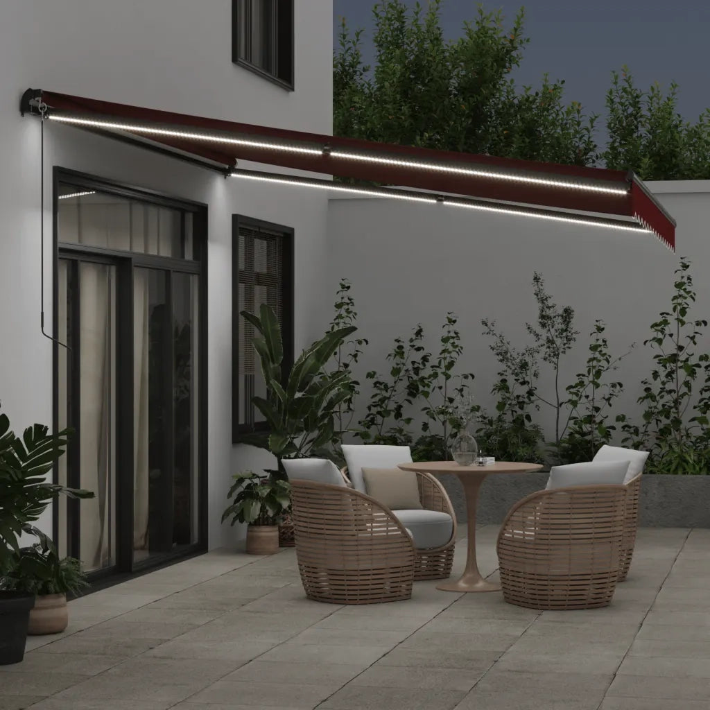 Tenda da Sole Retrattile Manuale con LED BordÃ² 400x350 cm