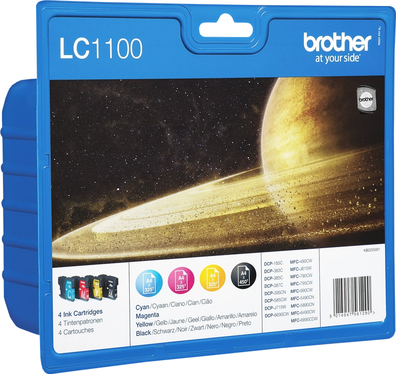 Brother LC1100VALBPDR cartuccia d'inchiostro 4 pz Originale Nero, Ciano, Magenta, Giallo
