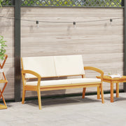 Panchina da giardino con cuscini 115x70x72 cm in legno massello di acacia