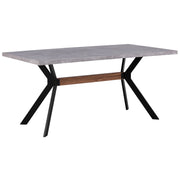 Tavolo da pranzo effetto cemento 160 x 90 cm gambe in metallo Nero cucina industriale