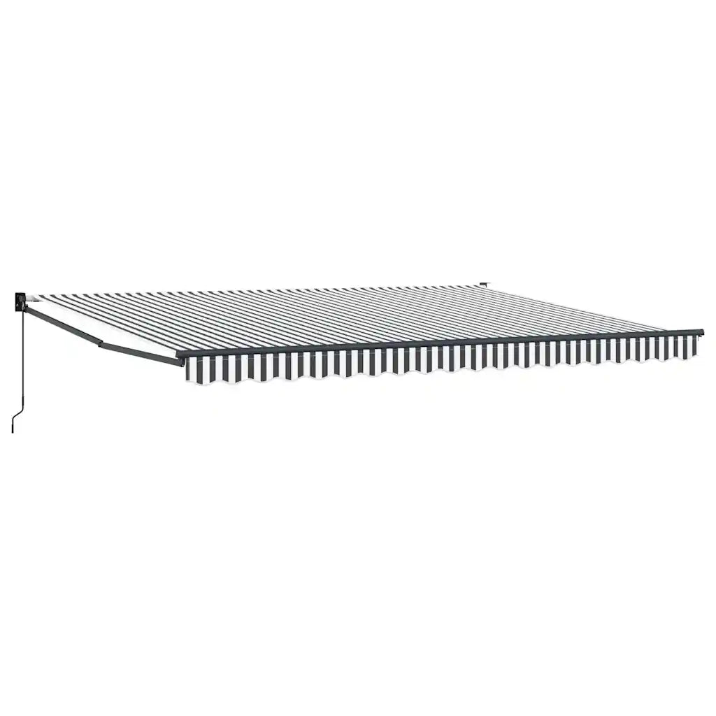 Tenda Retrattile Antracite e Bianca 4,5x3 m Tessuto e Alluminio 3216111