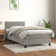 Giroletto a Molle con Materasso-Struttura Letto Grigio Chiaro 80x200 cm Velluto 757339