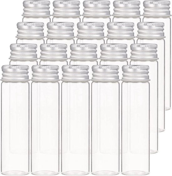 Flessa trasparente in vetro per campioni di liquido - 20 pezzi - 20 ml - Ornamenti a polvere piliforme