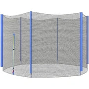 Rete di Protezione per Trampolini a 6 Pali con Ingresso con Cerniera, in PE, Ø305x180 cm, Nero e Blu