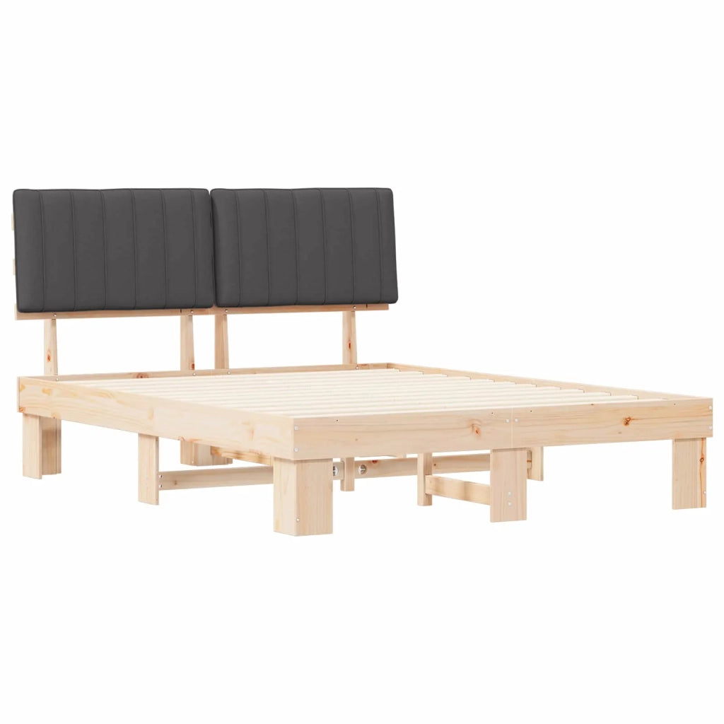 Letto con Testiera Rivestita Grigio scuro 150 x 200 cm 877480