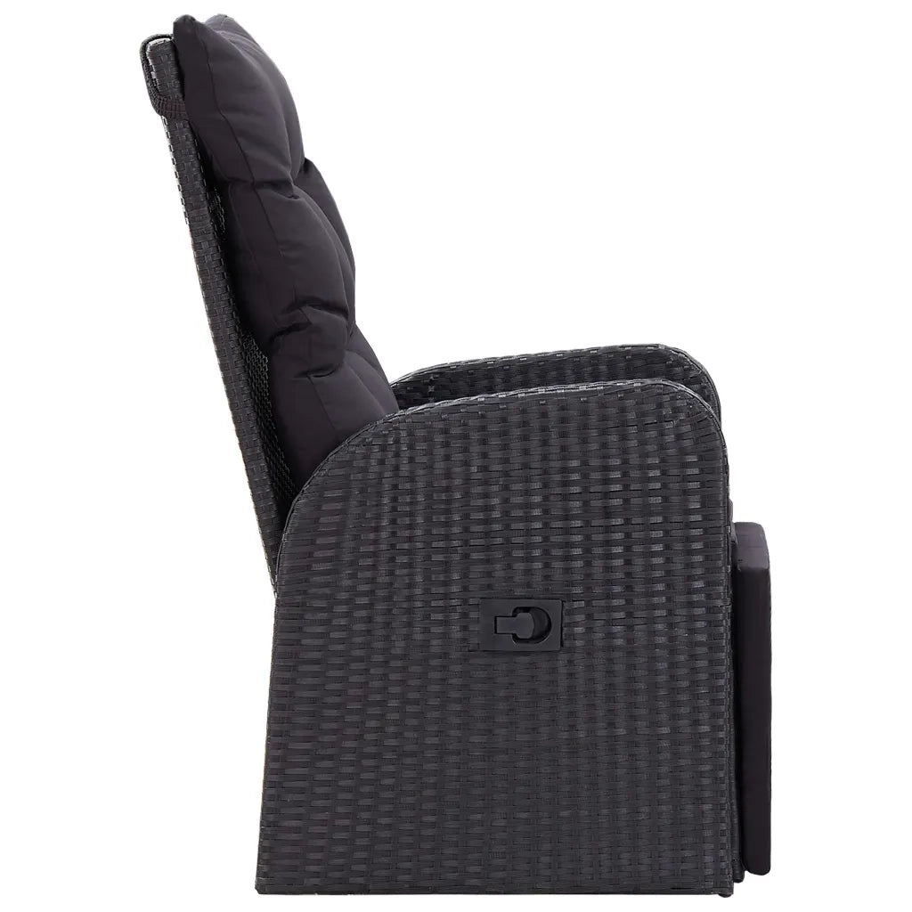 Set da Pranzo da Giardino 7 pz con Cuscini Nero 3099499