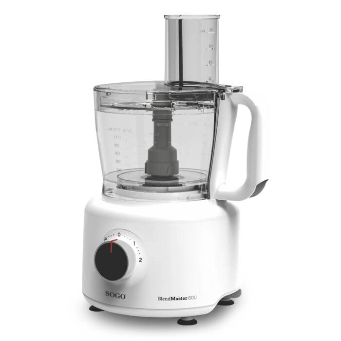 Robot da cucina 2L 800W con 2 velocità e funzione pulse, trita affetta e grattugia con accessori inclusi - Sogo