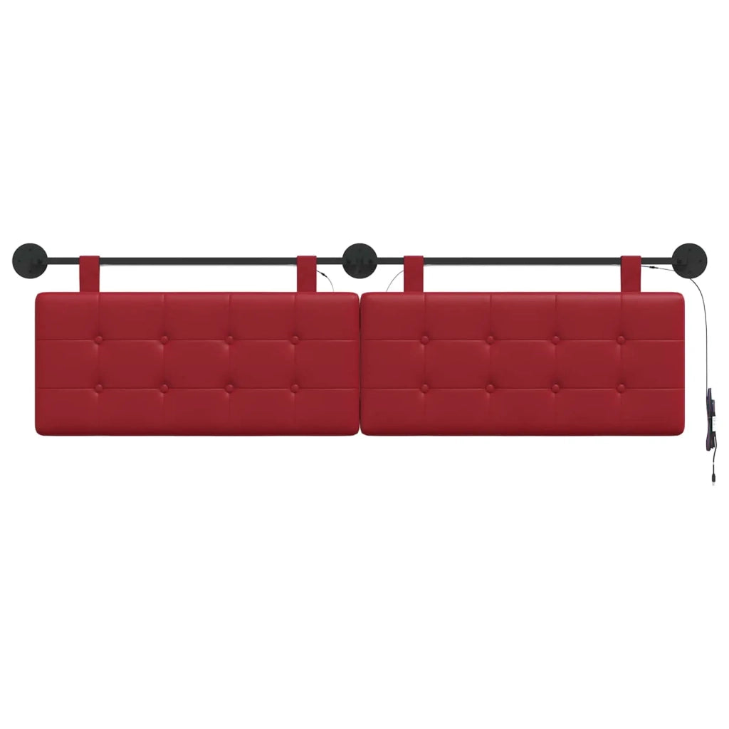 Testiera sospesa Con luce LED Rosso Vino Similpelle